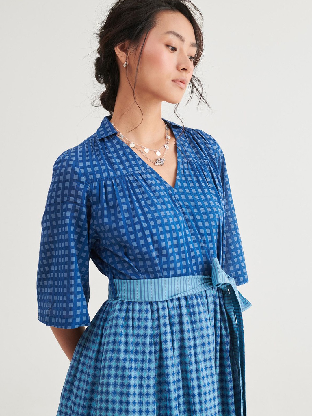 

Zenava by Myntra Print Midi Dress, Blue