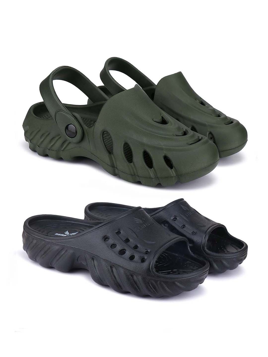 

BERSACHE Men Clogs, Black