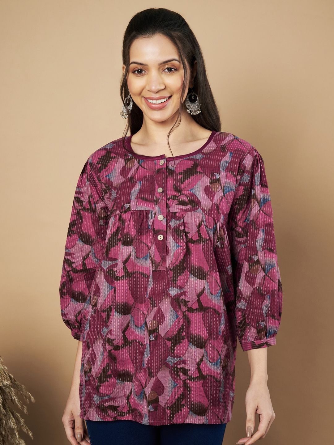

Vbuyz Printed Tunic, Purple