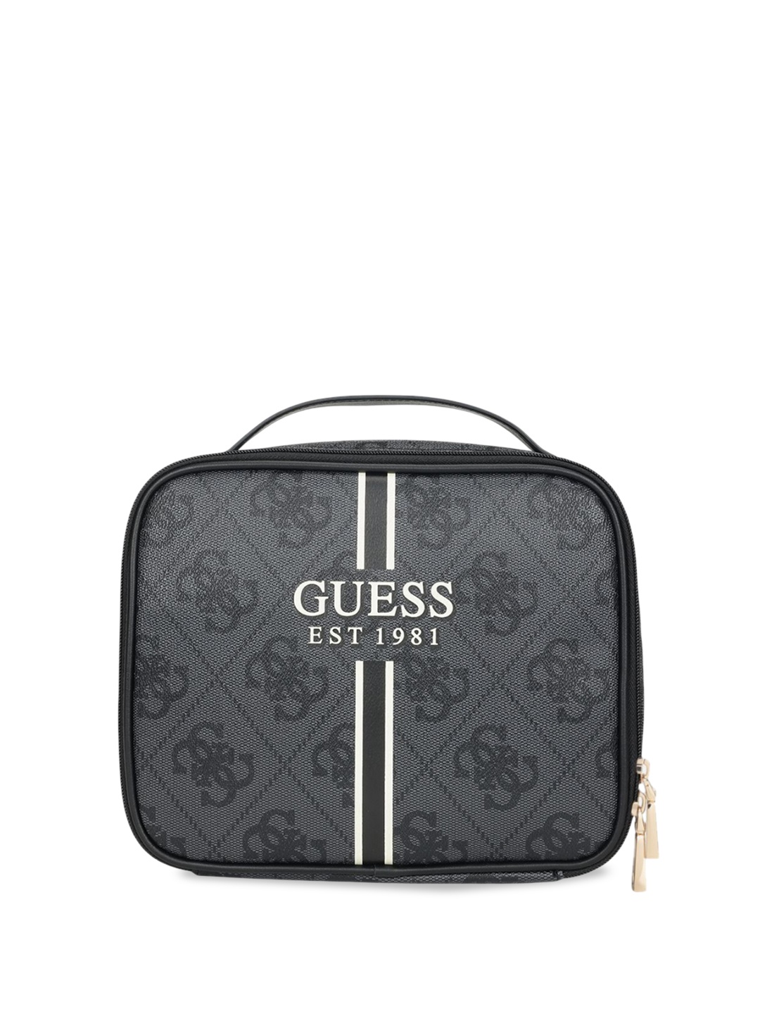 

GUESS Printed Structured Handheld Bag with Quilted, Charcoal