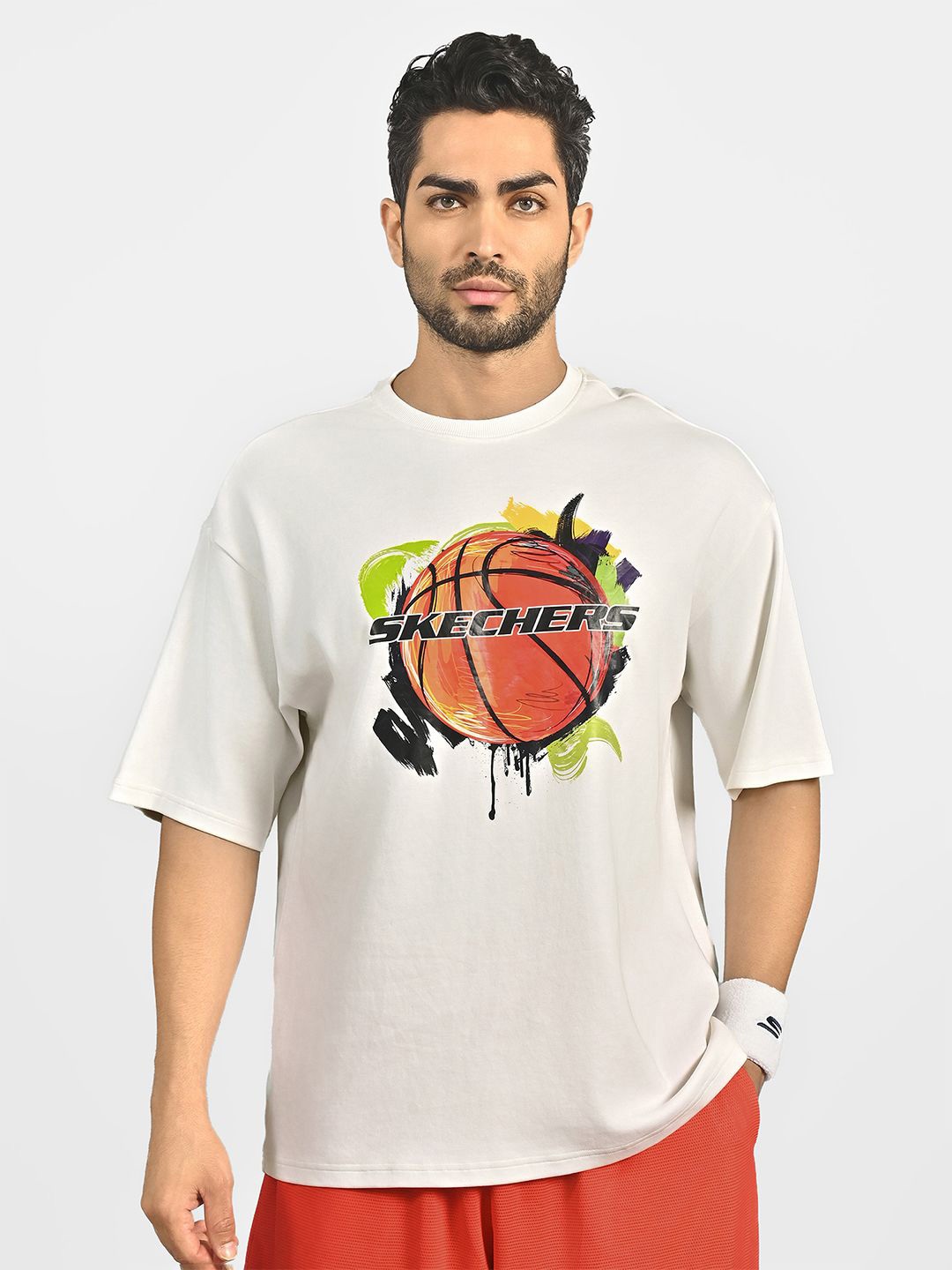 

Skechers Men Basketball Graphic T-Shirts, White