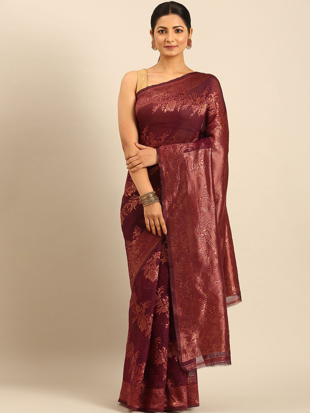 

LeeliPeeri Designer Woven Design Zari Saree, Purple