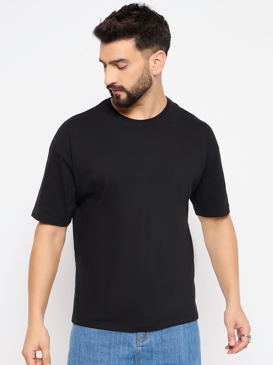 

Mast & Harbour Men Typography Printed Pure Cotton Pockets T-shirt, Black