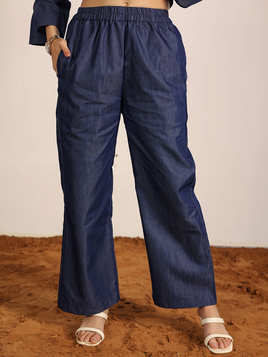 

KAORI BY SHREYA AGARWAL Women Trousers, Navy blue