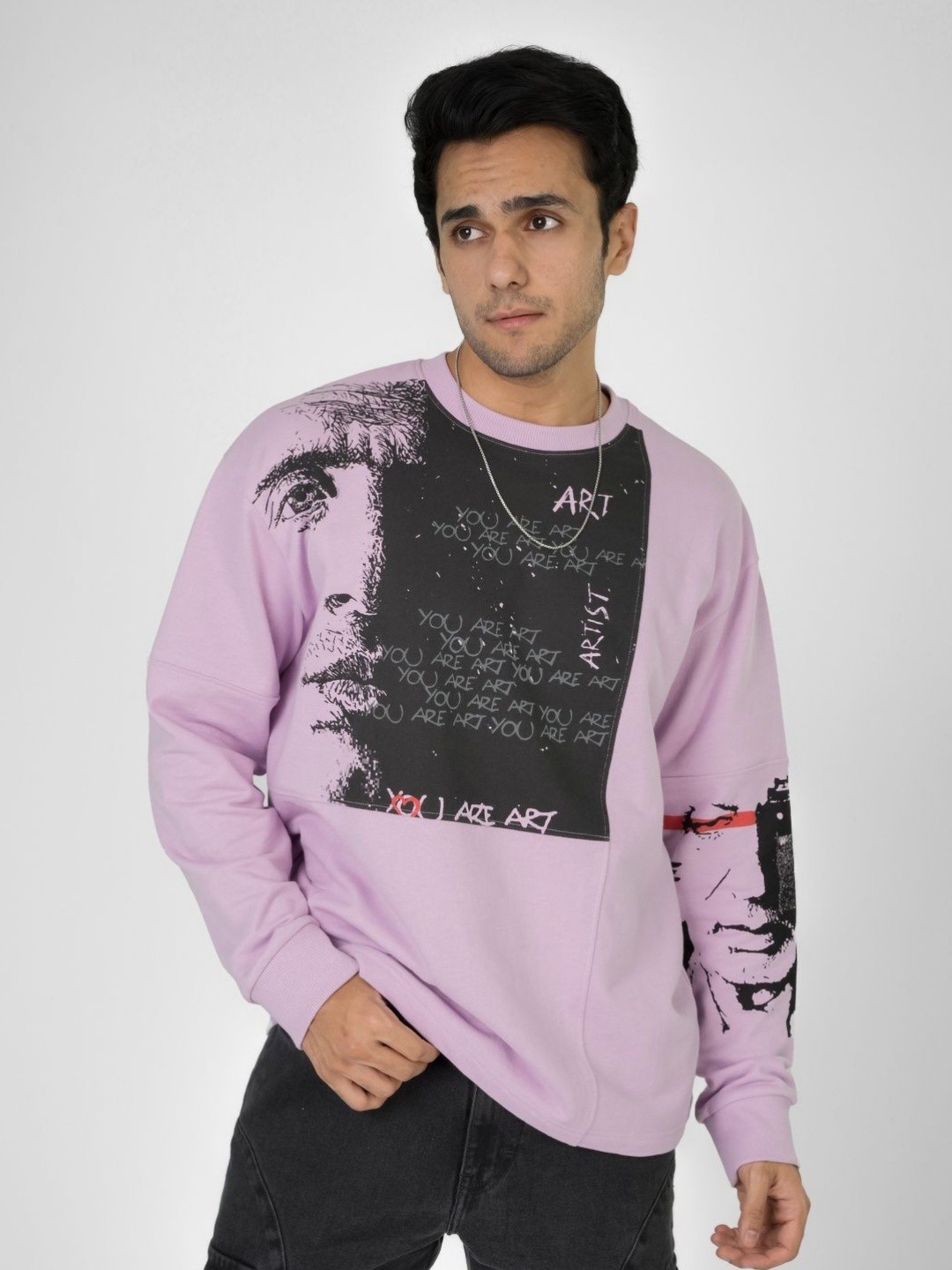 

TONES Men Printed Pockets T-shirt, Lavender