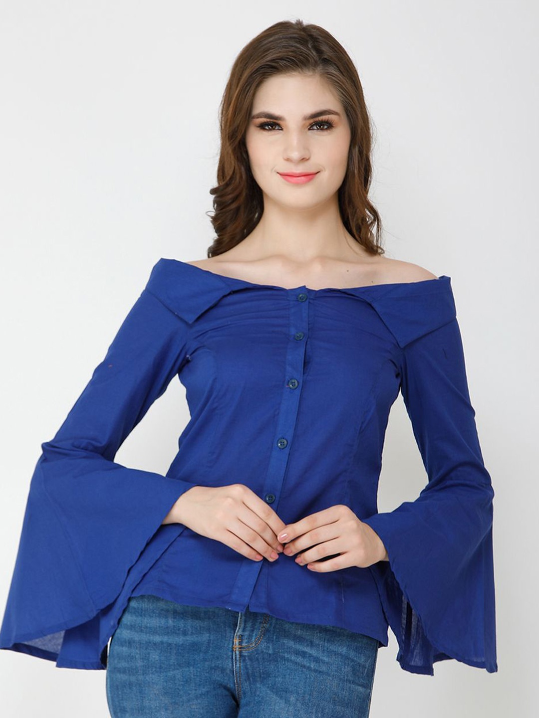 

Moda Rapido Women Slim Fit Opaque Casual Shirt, Blue