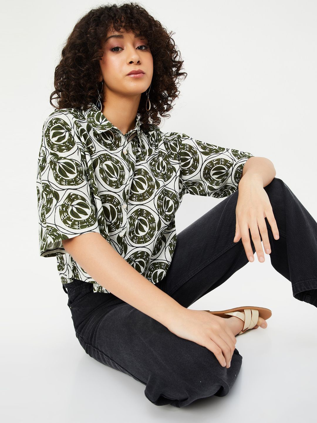 

max Printed Casual Shirt, Off white