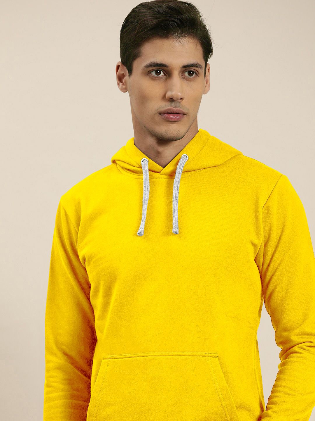 

QOSHA Men Hooded Sweatshirt, Yellow