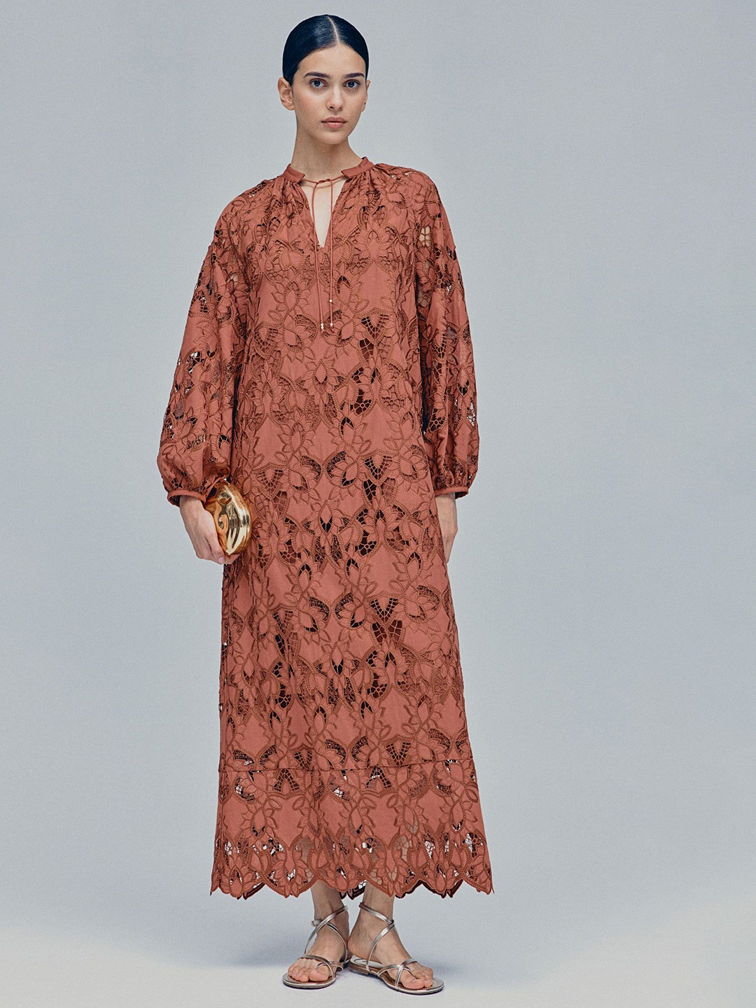 

H&M Broderie Anglaise Dress, Orange