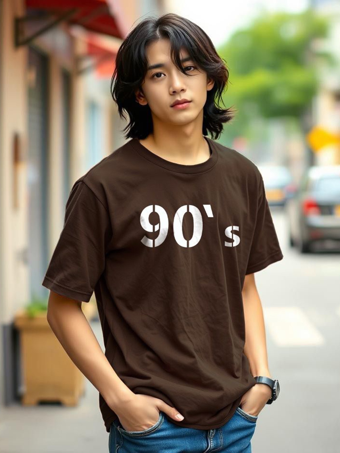 

TOGS & TERRE Men Typography Printed Organic Cotton T-shirt, Brown