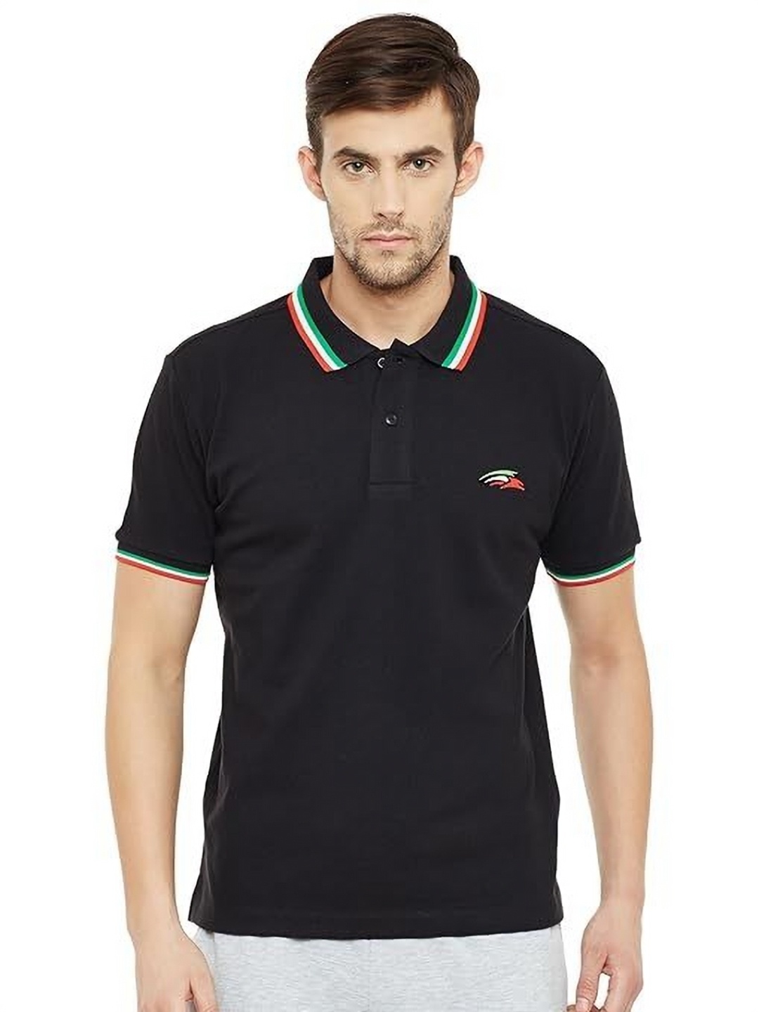 

PERF Men Polo Collar T-shirt, Black