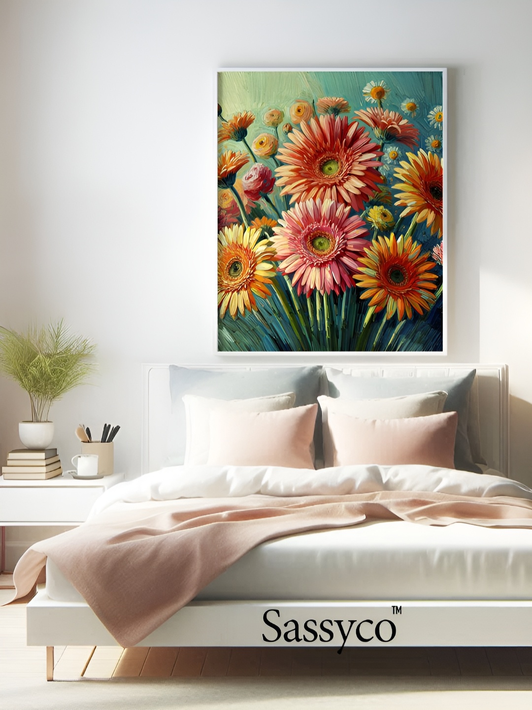 

Sassyco Pink & Yellow 1 Piece Canvas Floral and Botanical Wall Paintings