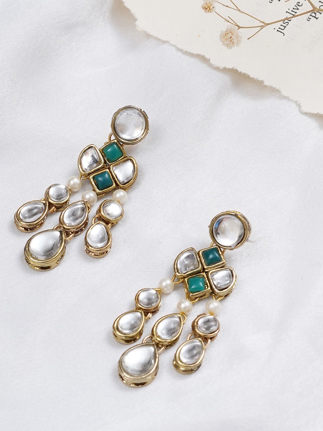 

BeAbhika Contemporary Drop Earrings, Green