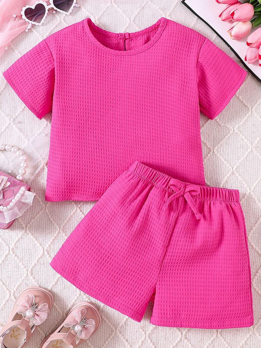 

LULU & SKY Girls T-shirt with Shorts, Rose