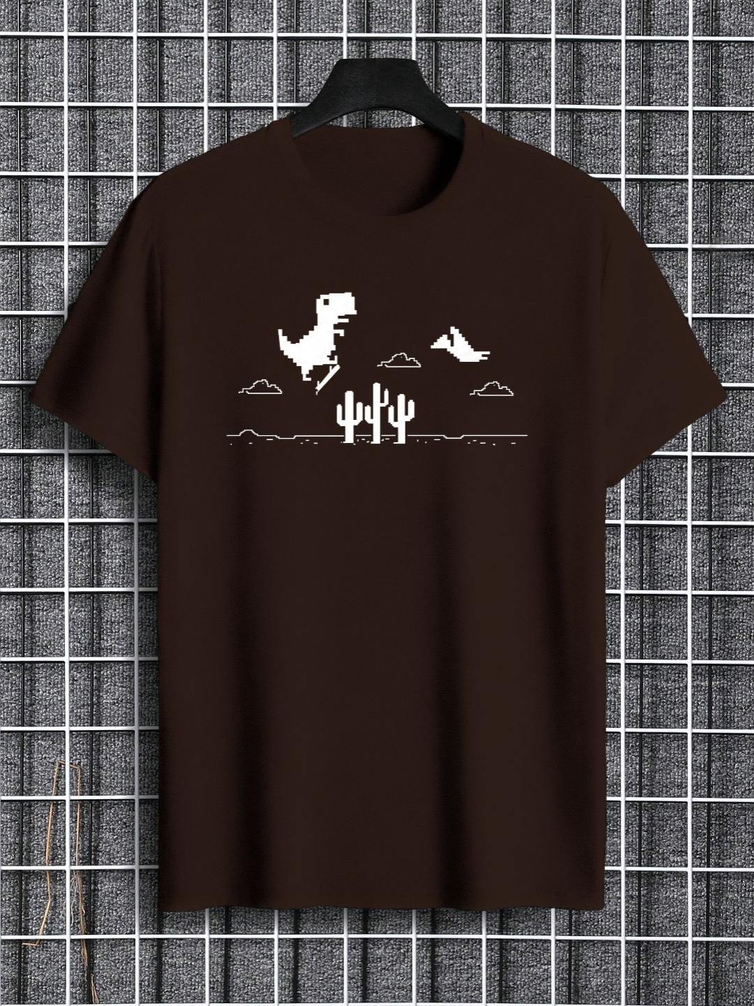 

TOGS & TERRE Men Typography Printed Monochrome Organic Cotton T-shirt, Brown