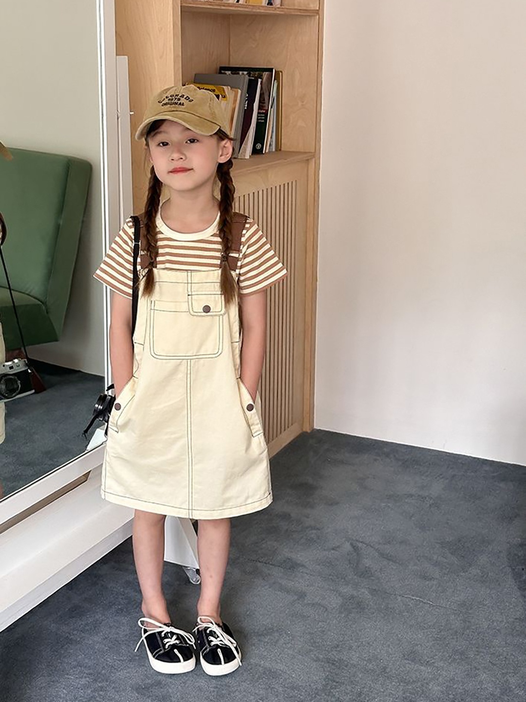 

LULU & SKY Pinafore Dress, Beige