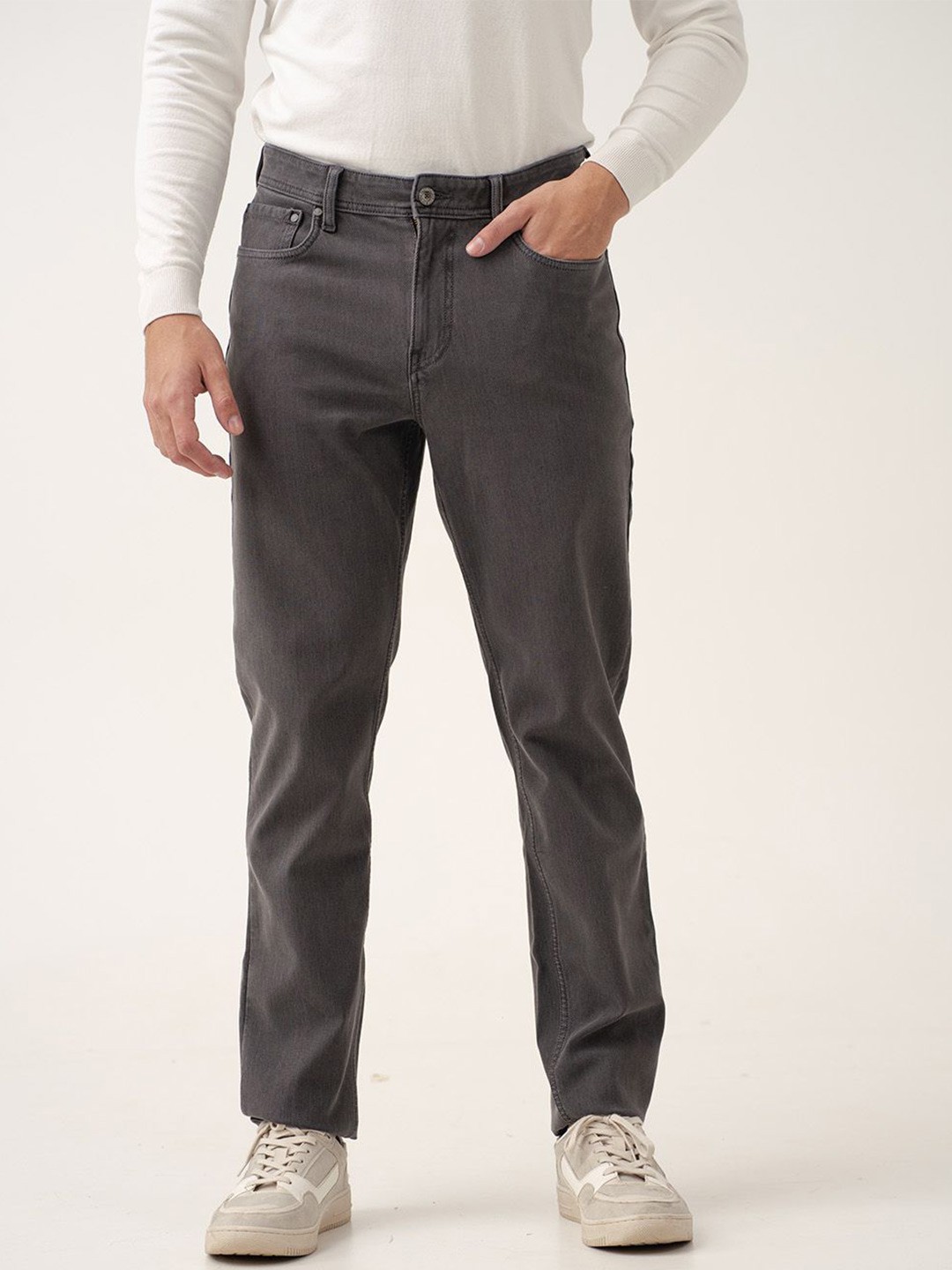 

The Pant Project Men Comfort Relaxed Fit Stretchable Jeans, Grey