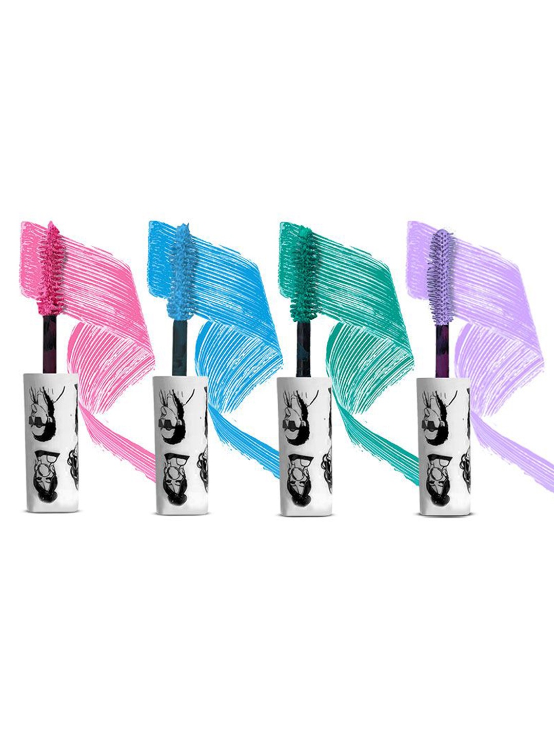 

Elitty Set Of 4 Instant Volume Mascara- 5 ml Each- Pink- Blue- Sea Green- Lilac Purple