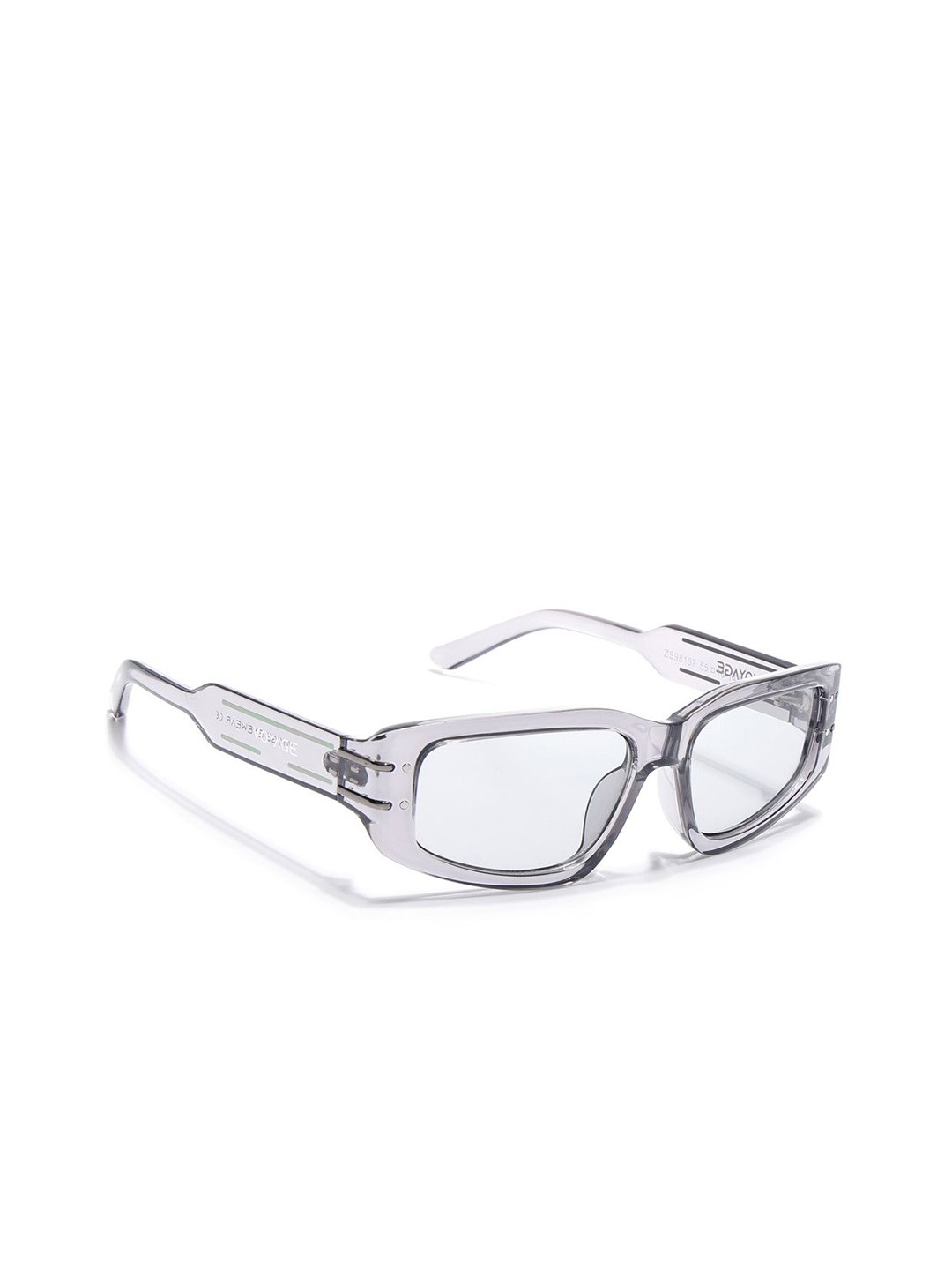 

Voyage Unisex Rectangle Sunglasses with UV Protected Lens, Transparent
