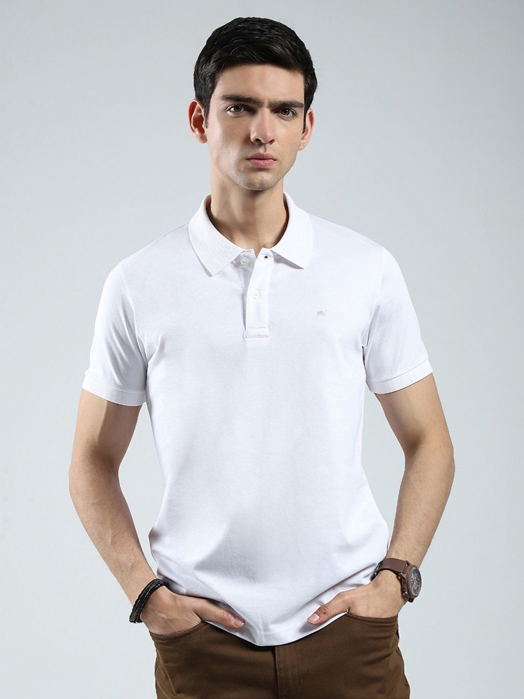 

Monte Carlo Men Polo Collar T-shirt, White