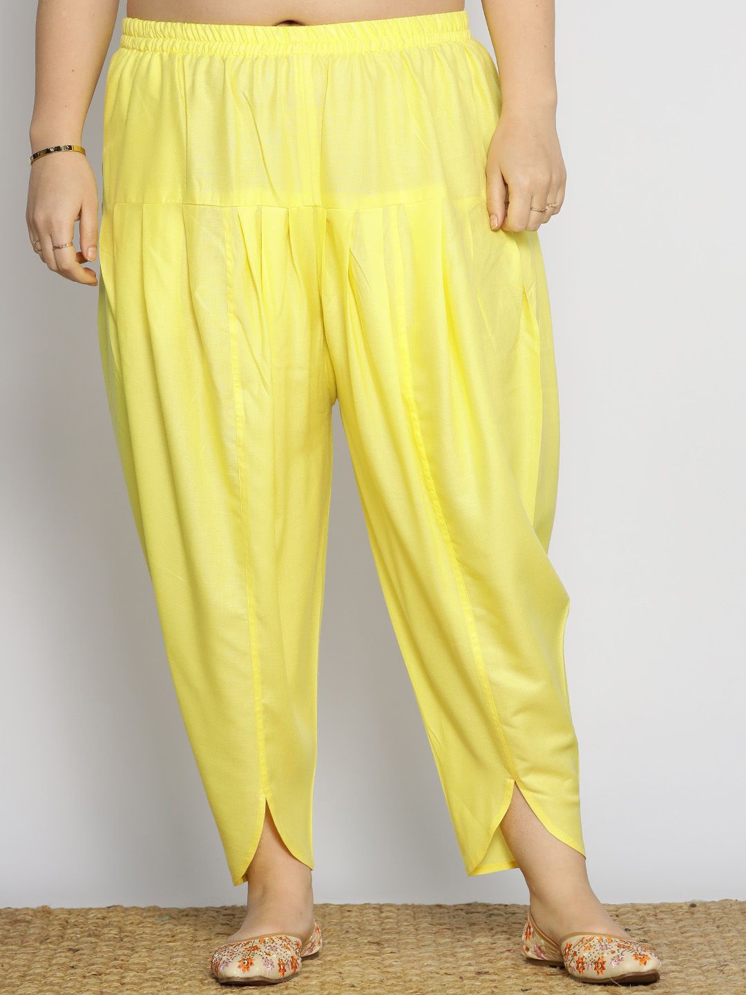 

LetsDressUp Women Loose Fit Viscose Rayon Salwar, Yellow
