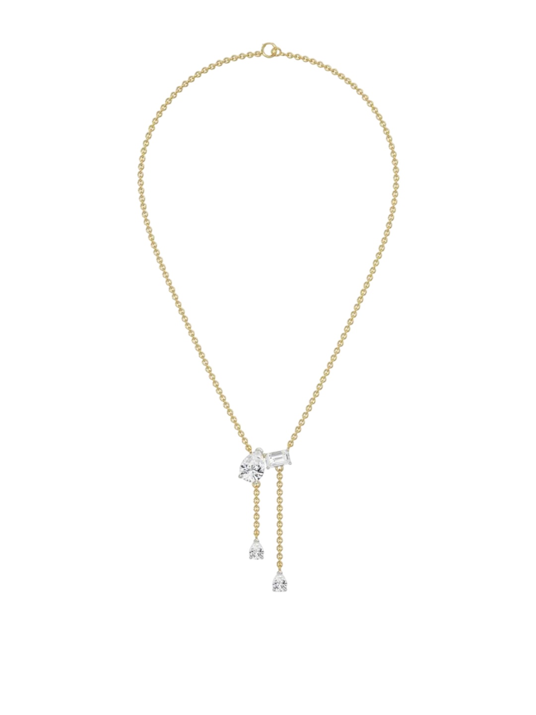 

Emori Pear Emerald Drop Necklace, Gold
