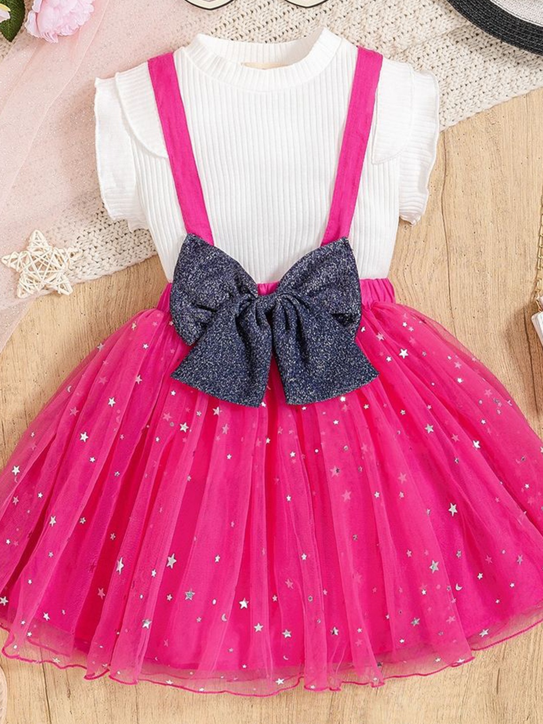 

LULU & SKY Girls Embellished Top with Skirt, Rose