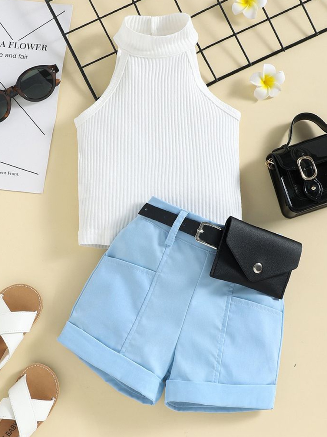 

LULU & SKY Girls Top with Shorts, Blue