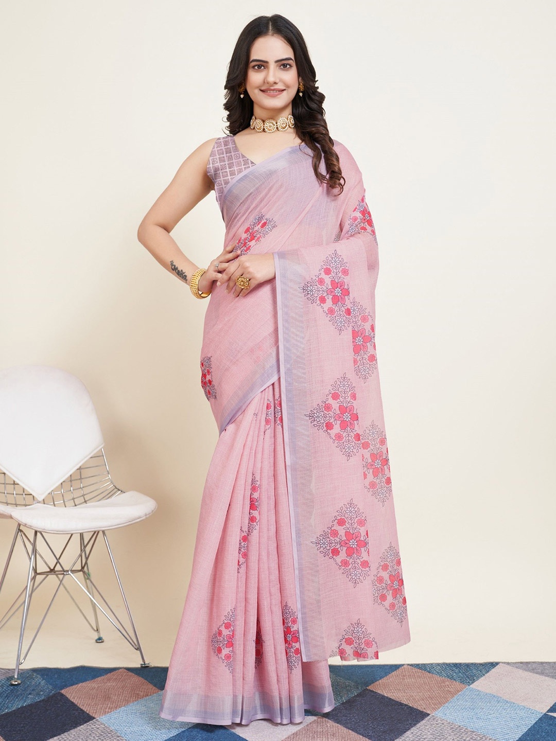 

Rangtulika Ethnics Ethnic Motifs Zari Saree, Peach