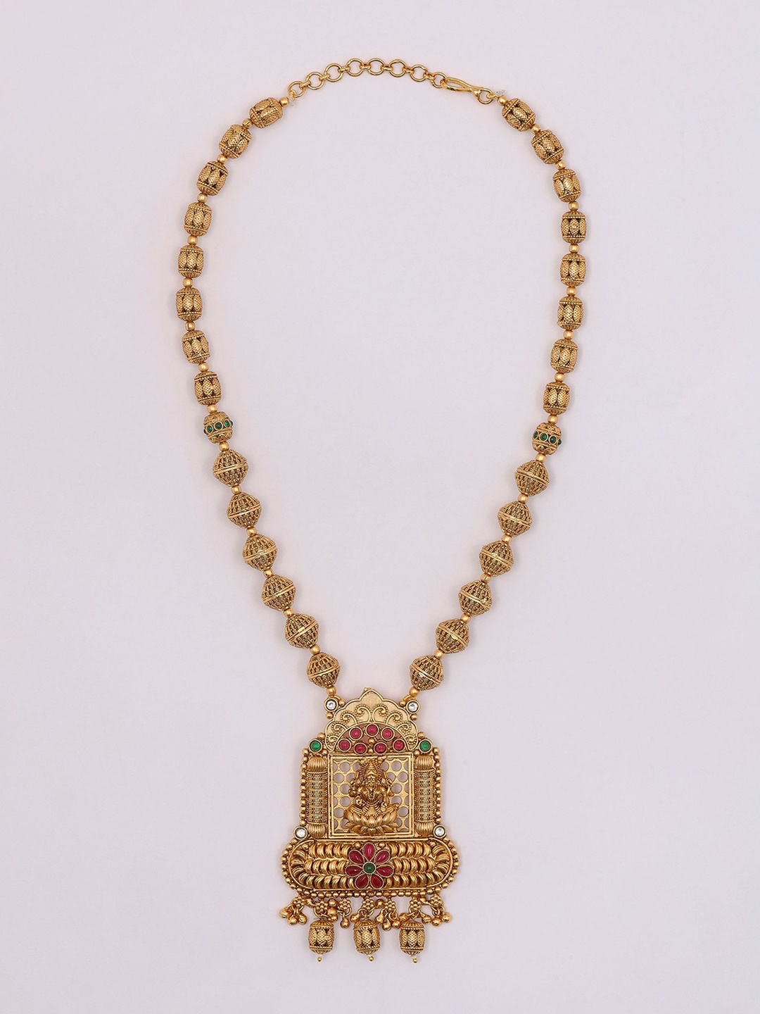 

Exotic India Stone Studded Goddess Lakshmi Necklace & Earring Set, Gold