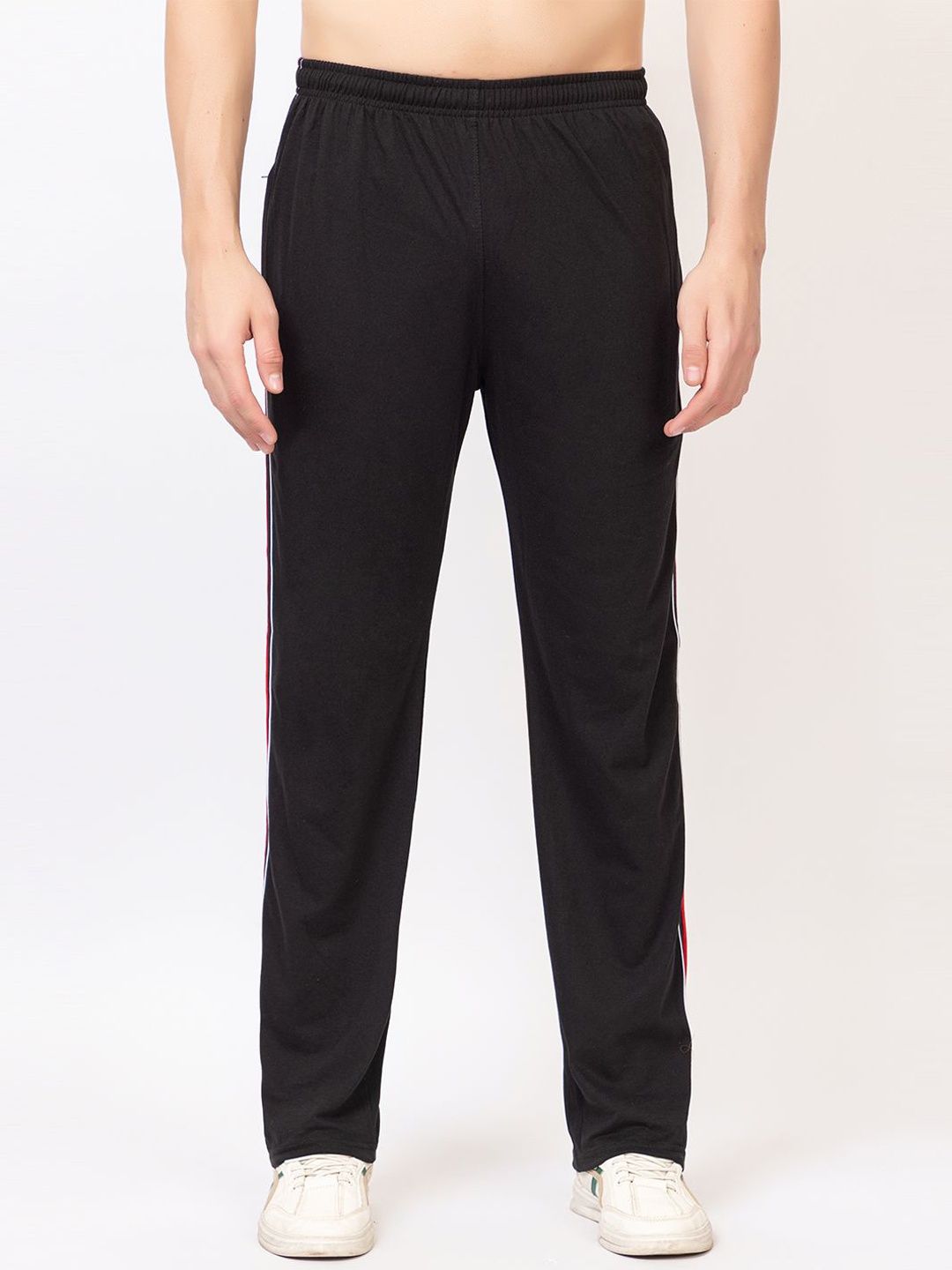

SZN Men Cotton Mid Rise Track Pants, Black