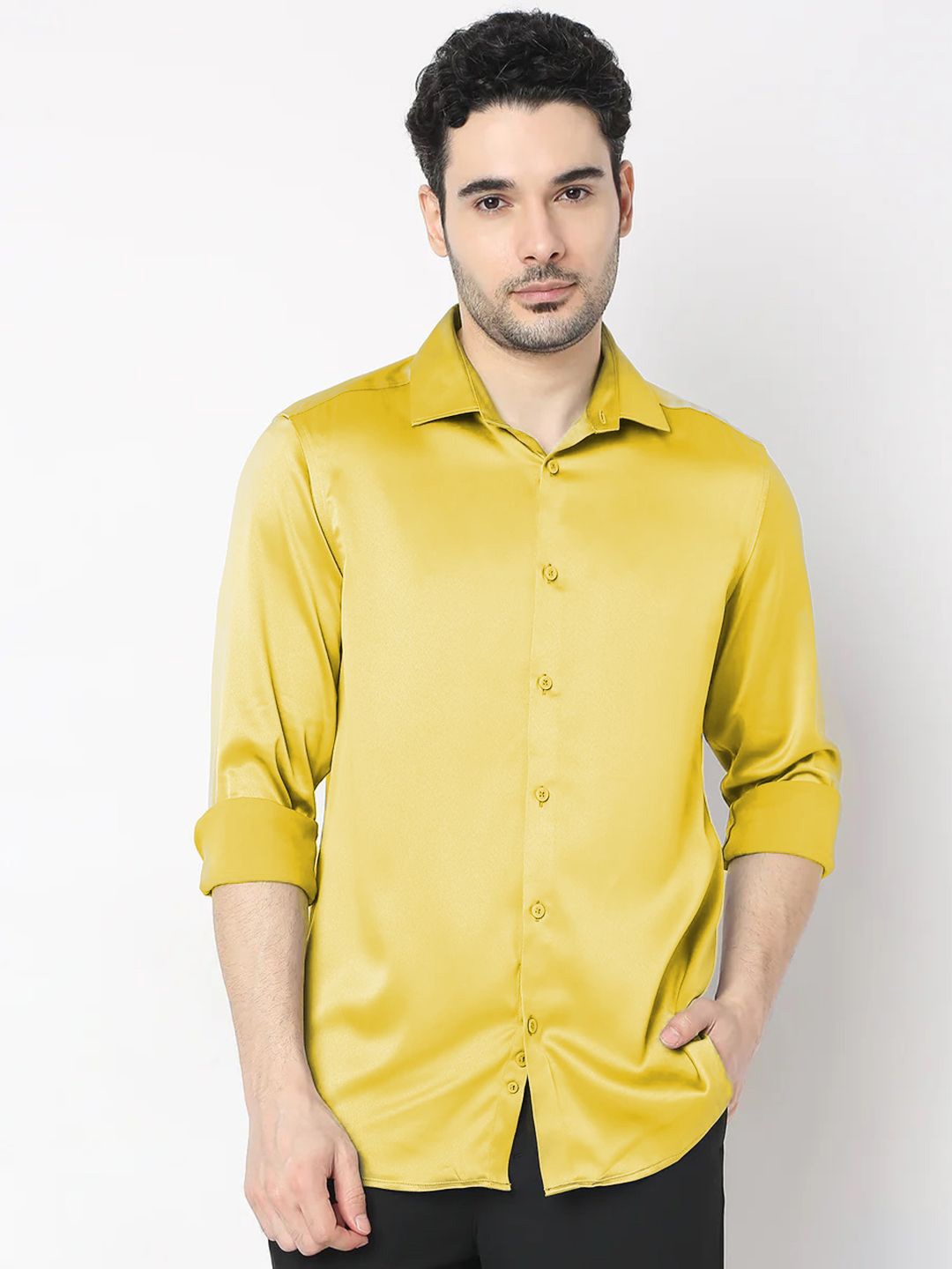 

SOLSTICE Men Comfort Opaque Party Shirt, Yellow