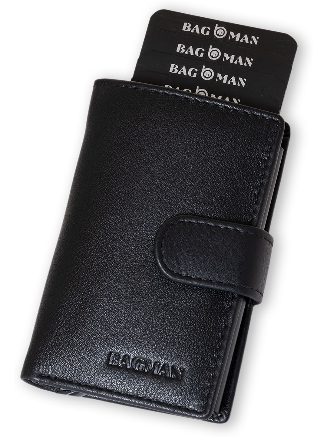 

BAGMAN Men Leather Card Holder, Black