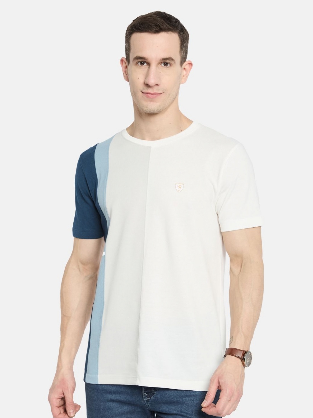 

Octave Men Colourblocked T-shirt, White