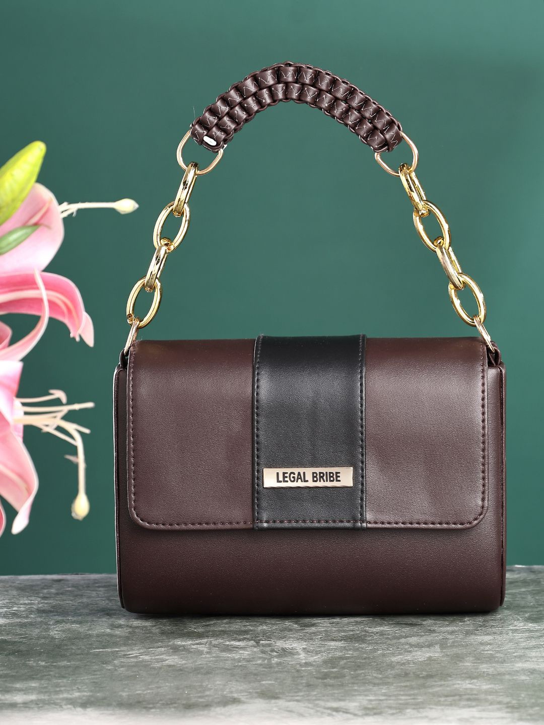 

LEGAL BRIBE PU Structured Sling Bag, Brown
