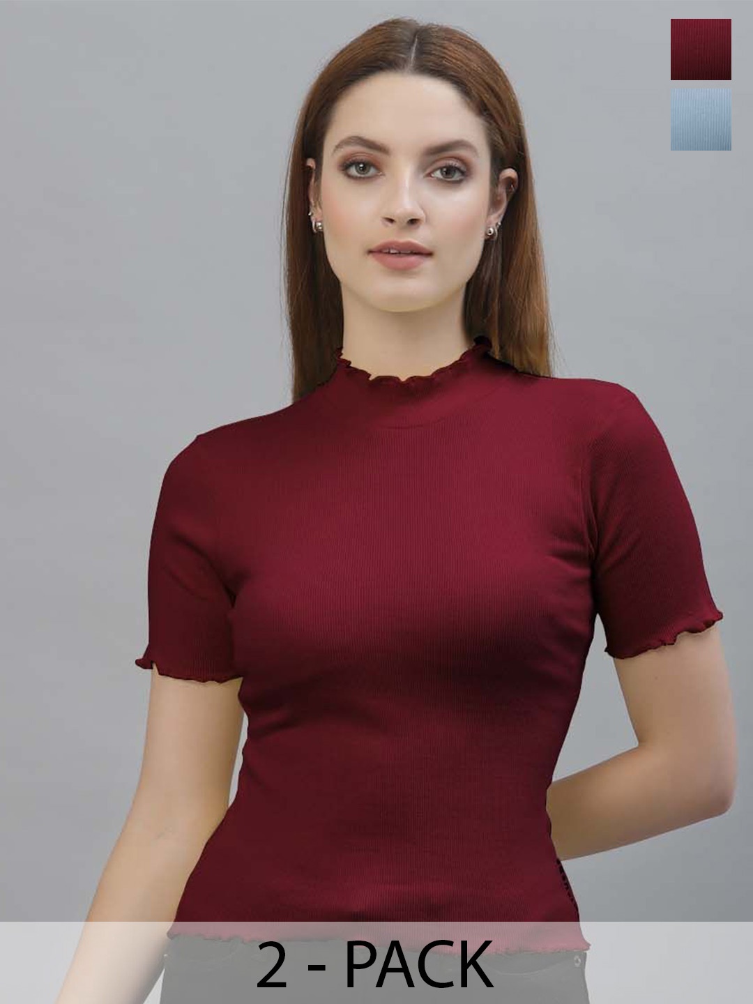 

Friskers Cotton Crop Top, Maroon