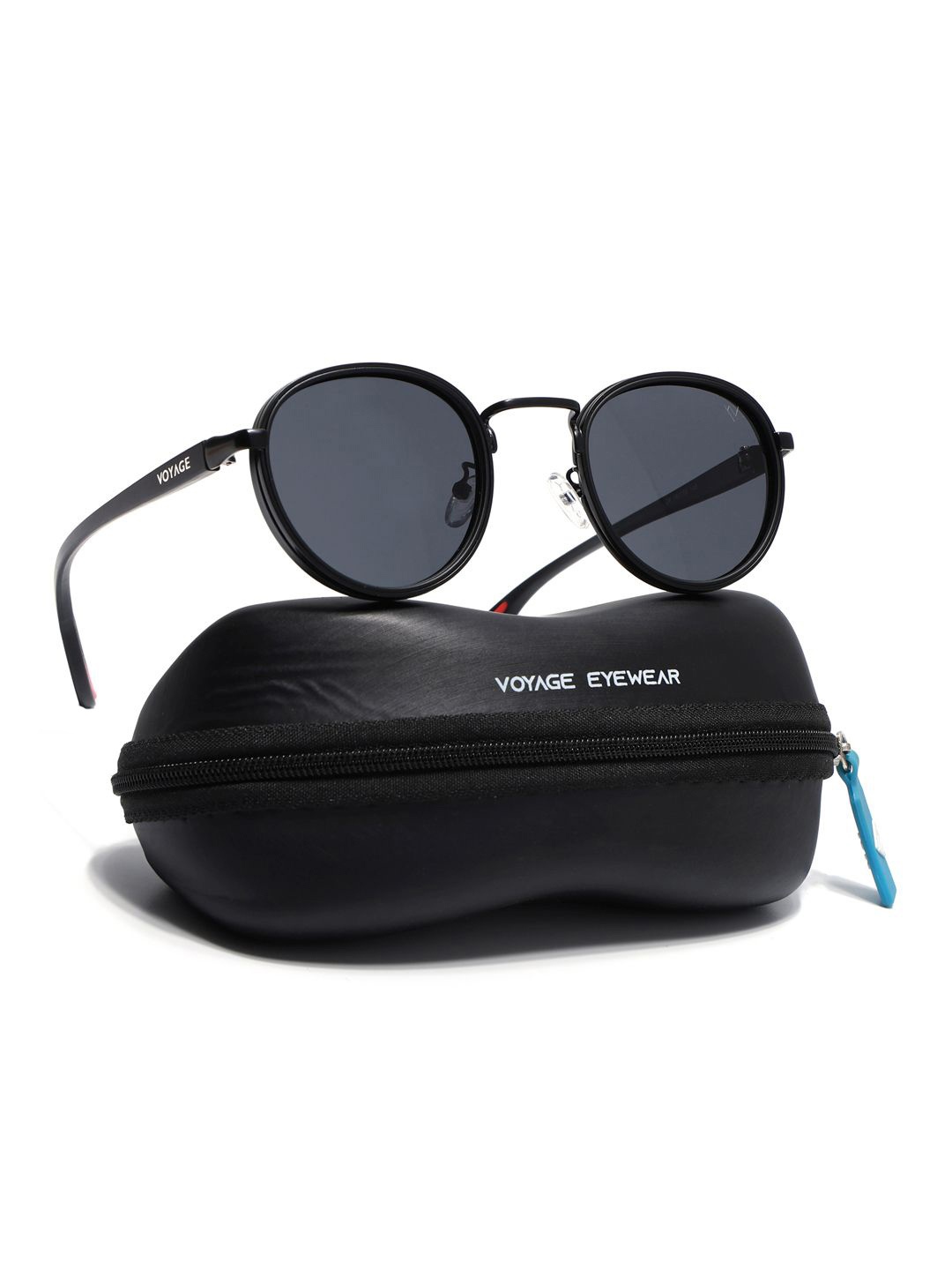 

Voyage Unisex Round Sunglasses with Polarised and UV Protected Lens, Black