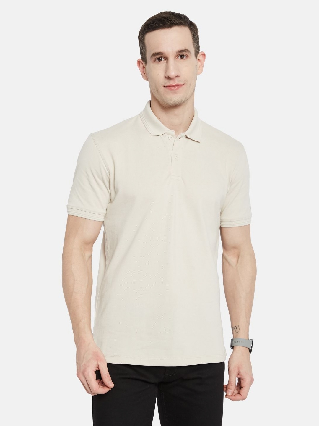 

Octave Men Polo Collar T-shirt, Grey