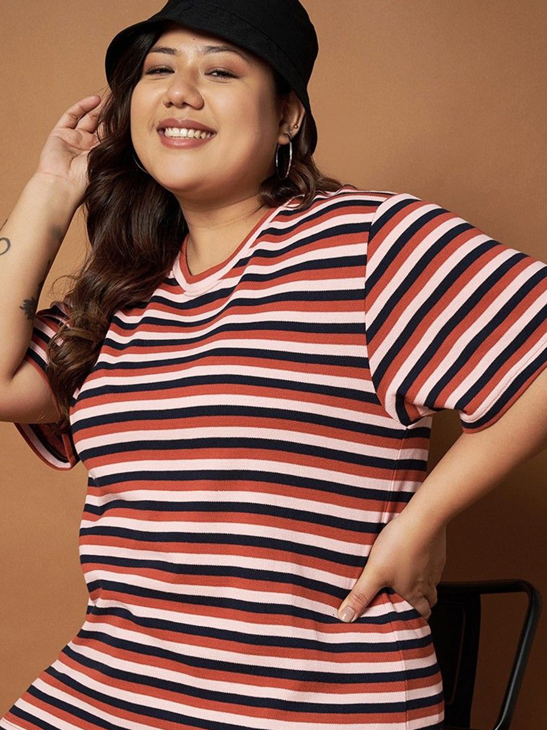 

AUSTIVO Striped Top, Black