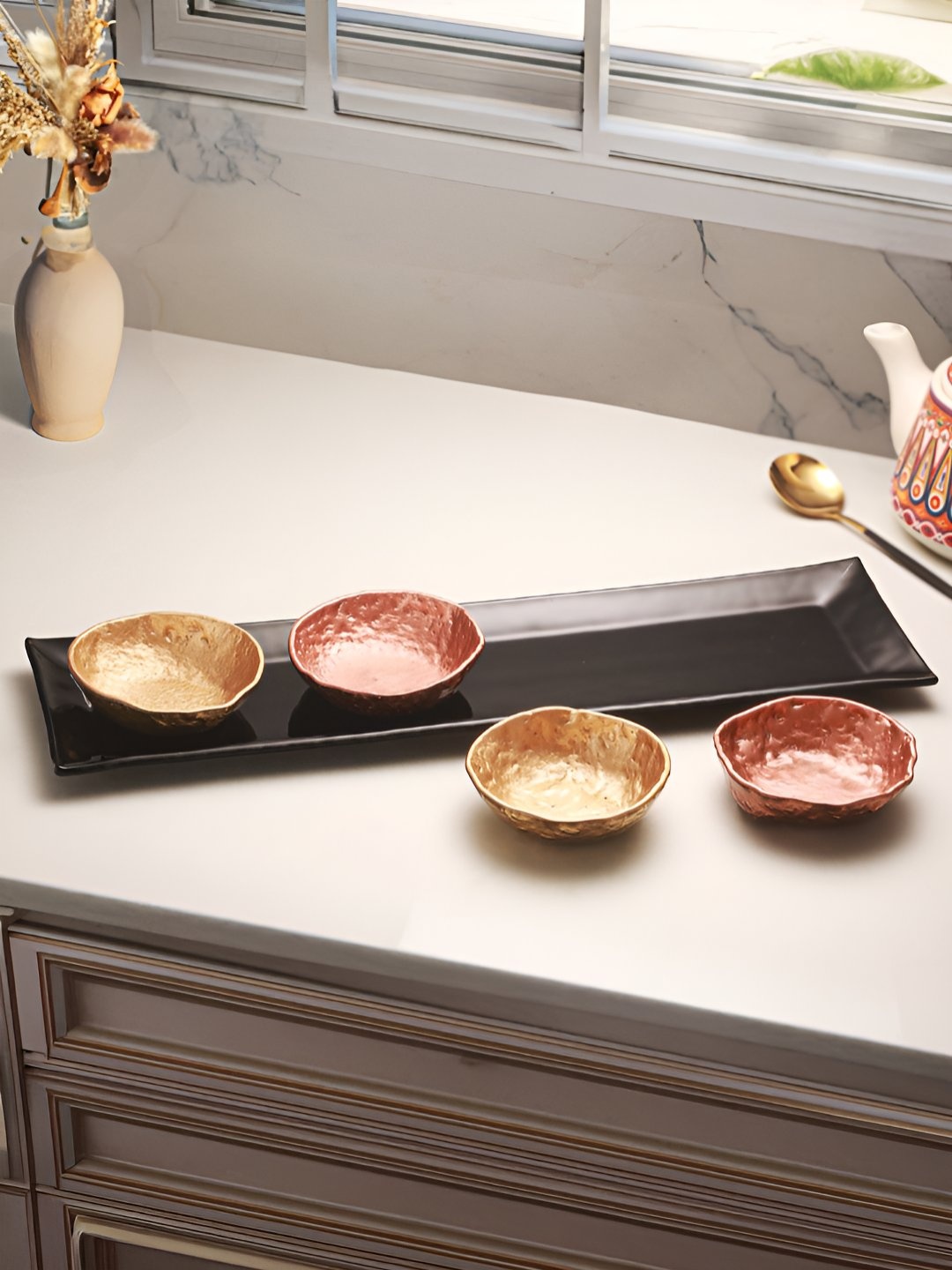 

Troveas Grey 2025 5 Pieces Glass Easy to Clean Serving Bowl