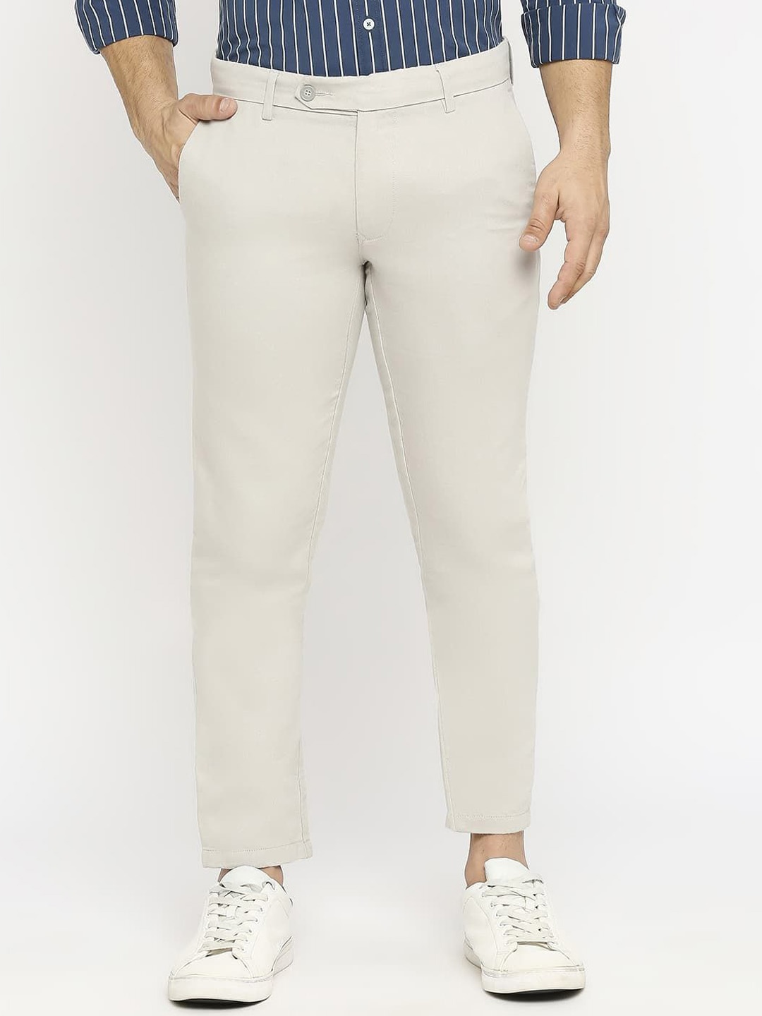 

Basics Men Tapered Fit Trousers, Grey