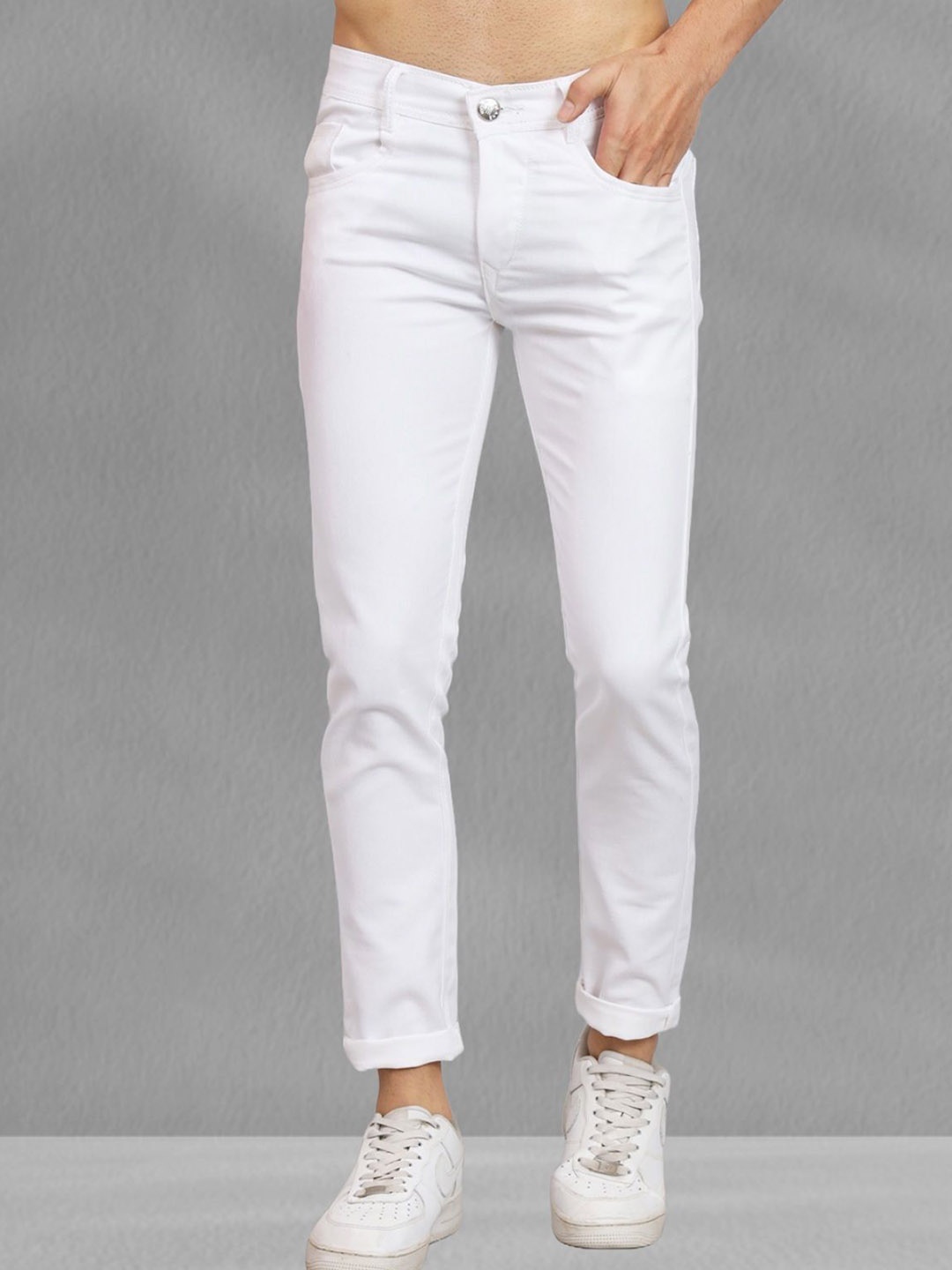 

LINARIA Men Classic Slim Fit Jeans, White