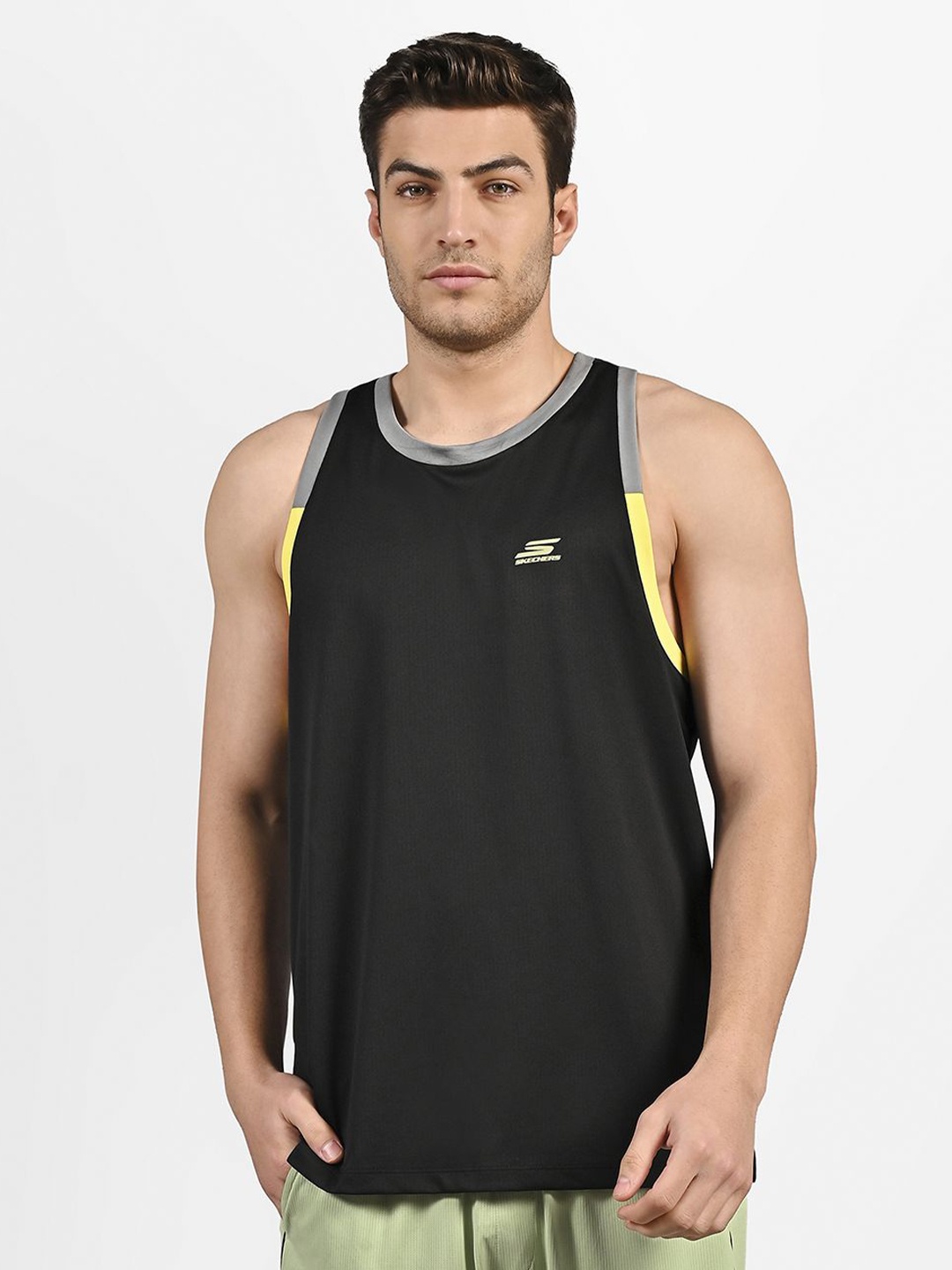 

Skechers Men Cut And Sew Performance Tank Tops, Black