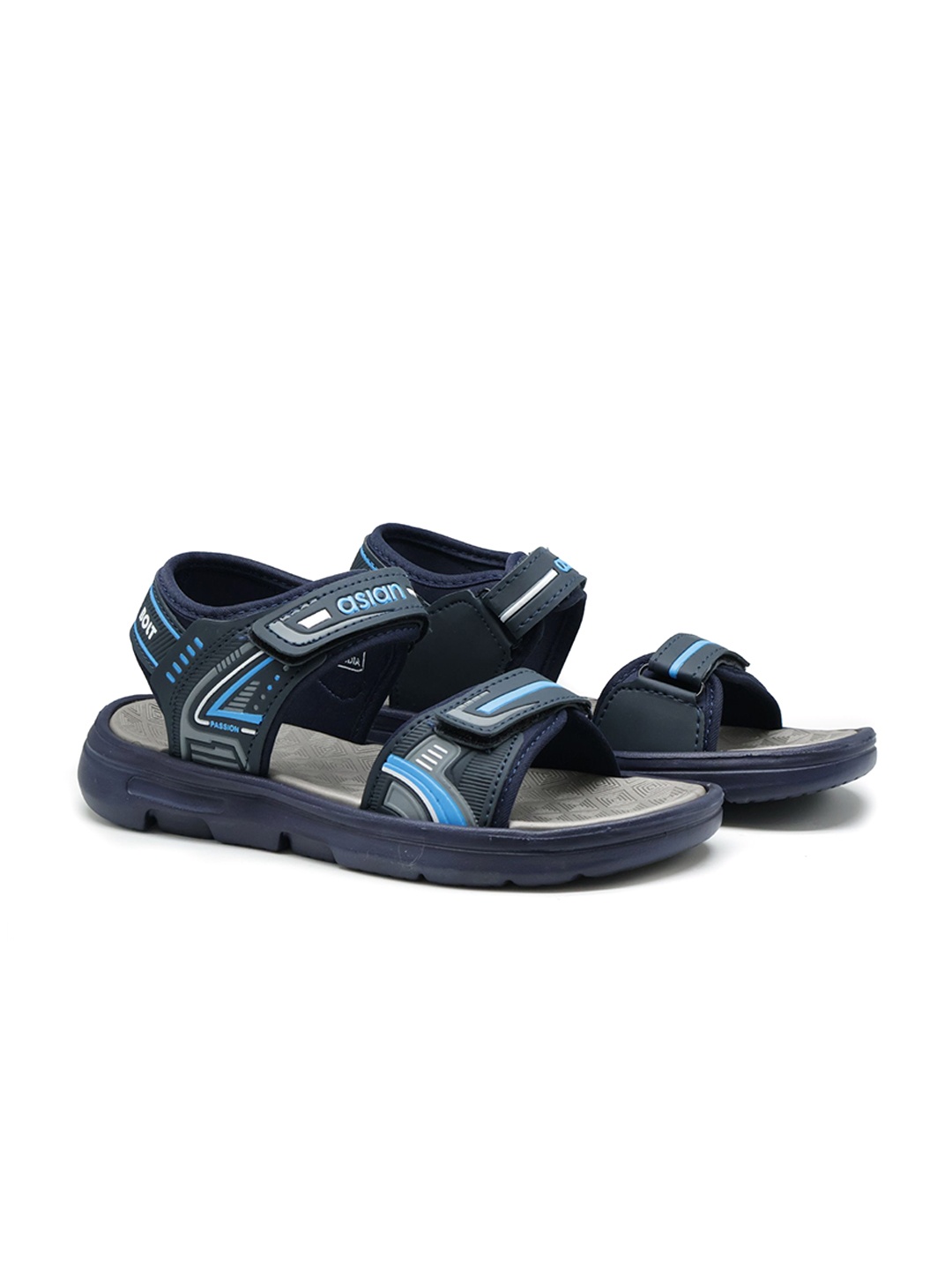 

ASIAN Men Textured Sandal, Navy blue