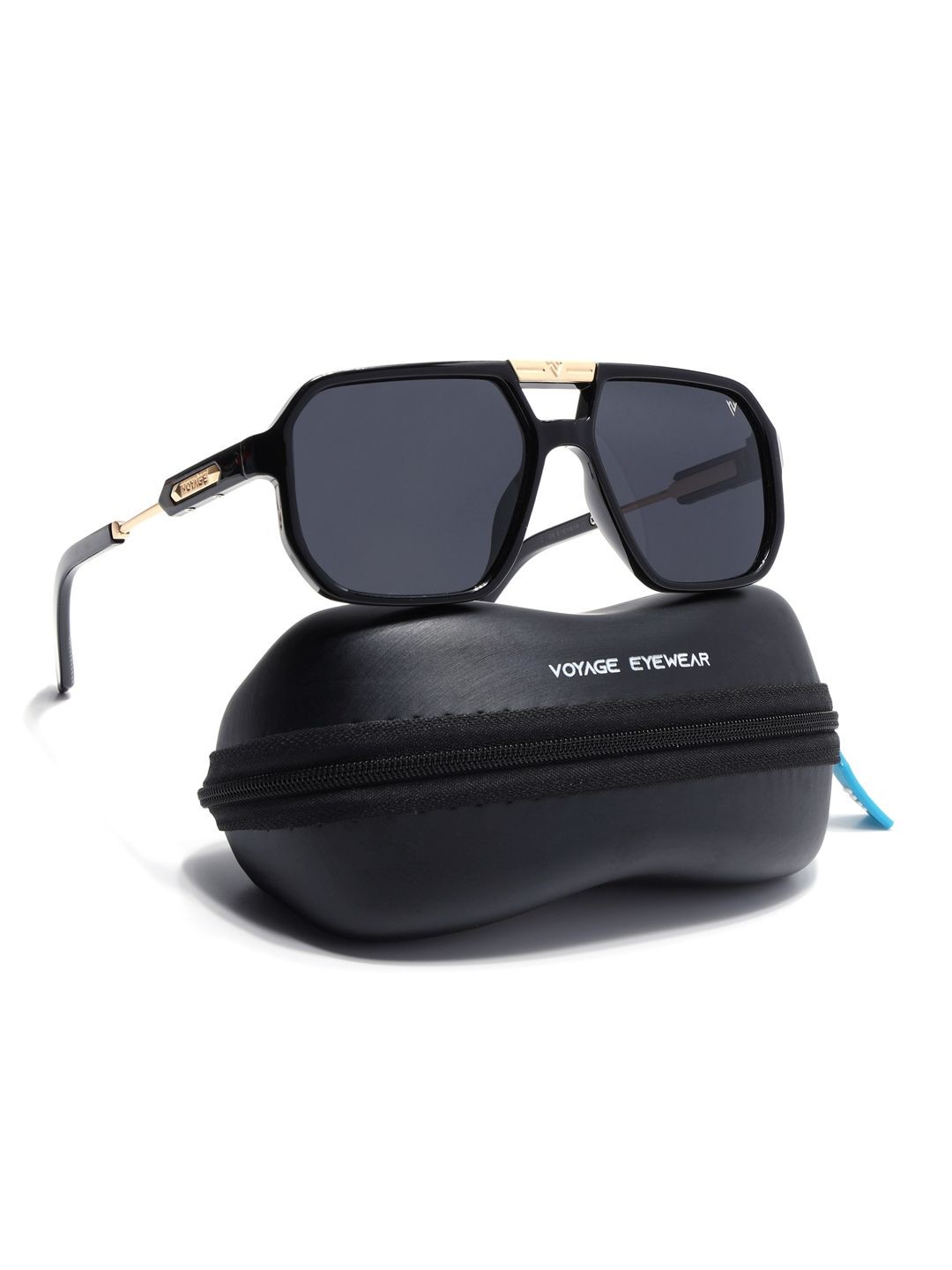

Voyage Unisex Wayfarer Sunglasses with Polarised and UV Protected Lens, Black