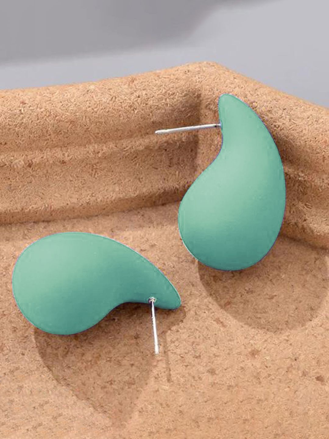

VAGHBHATT Teardrop Shaped Drop Earrings, Sea green