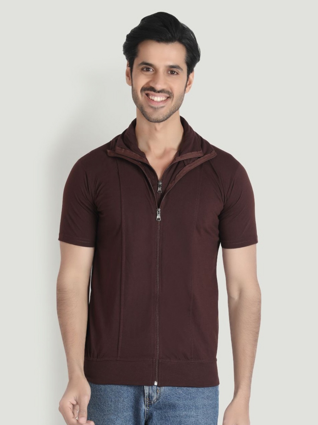 

Black Collection Men High Neck T-shirt, Brown
