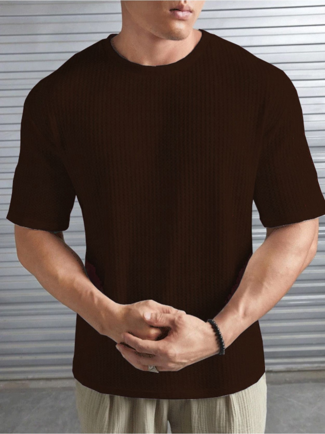 

R.ARHAN PREMIUM Men 2 Pockets T-shirt, Coffee brown