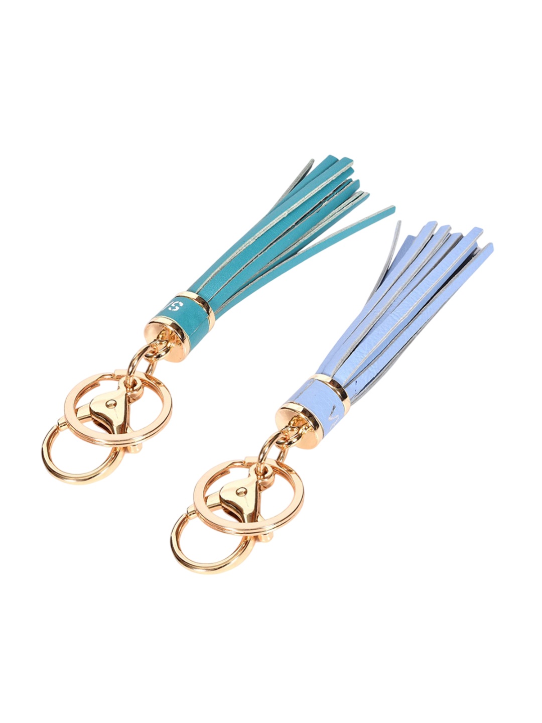 

Sassora Set Of 2 Leather Tassel Design Key Chain, Blue