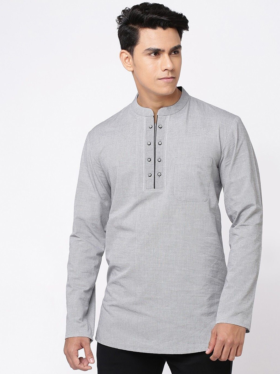 

Arch element Men Thread Work Kurta, Grey